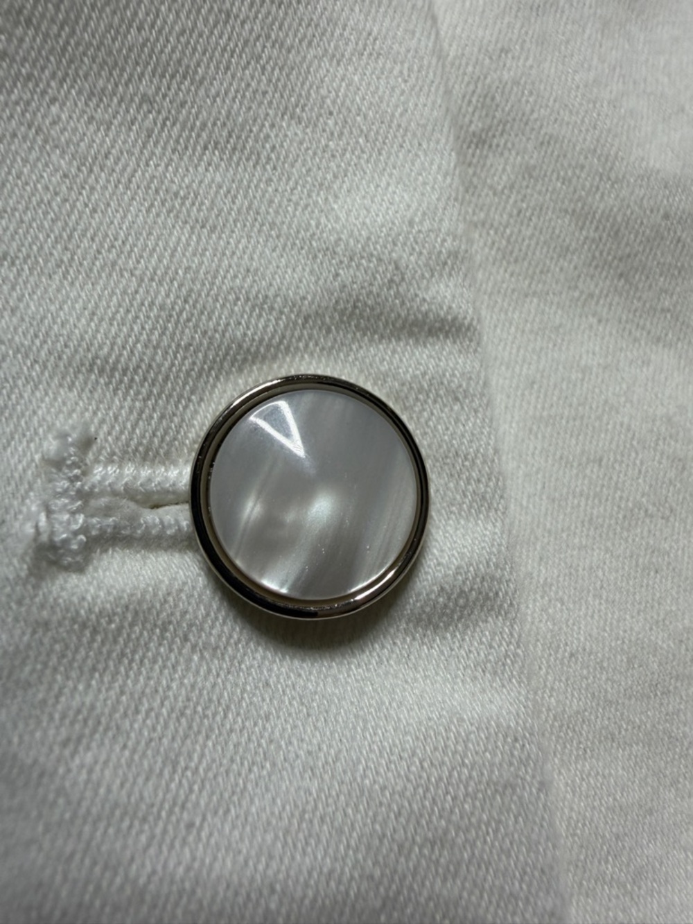 NEW WHBM White Denim Stretch Button Front Vest Top 8 Summer Minimalist Neutral - Picture 5 of 9